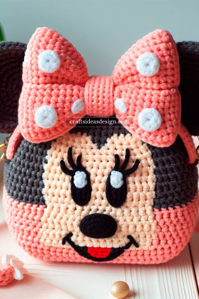 Handcrafted Crochet Minnie Mouse Shoulder Bag