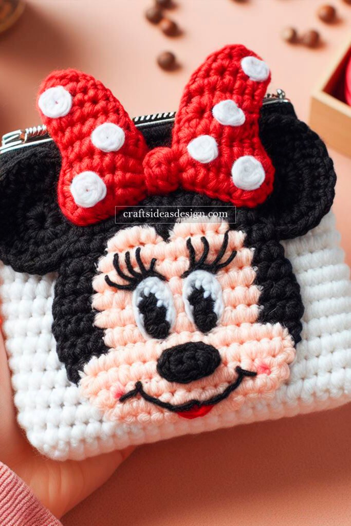 Handmade Crochet Minnie Mouse Coin Purse