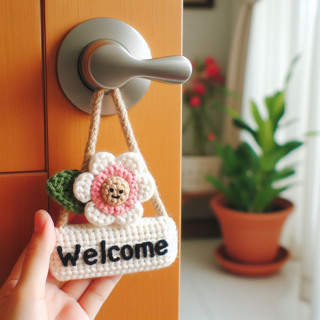 How to Make a Crocheted Flower Welcome Sign