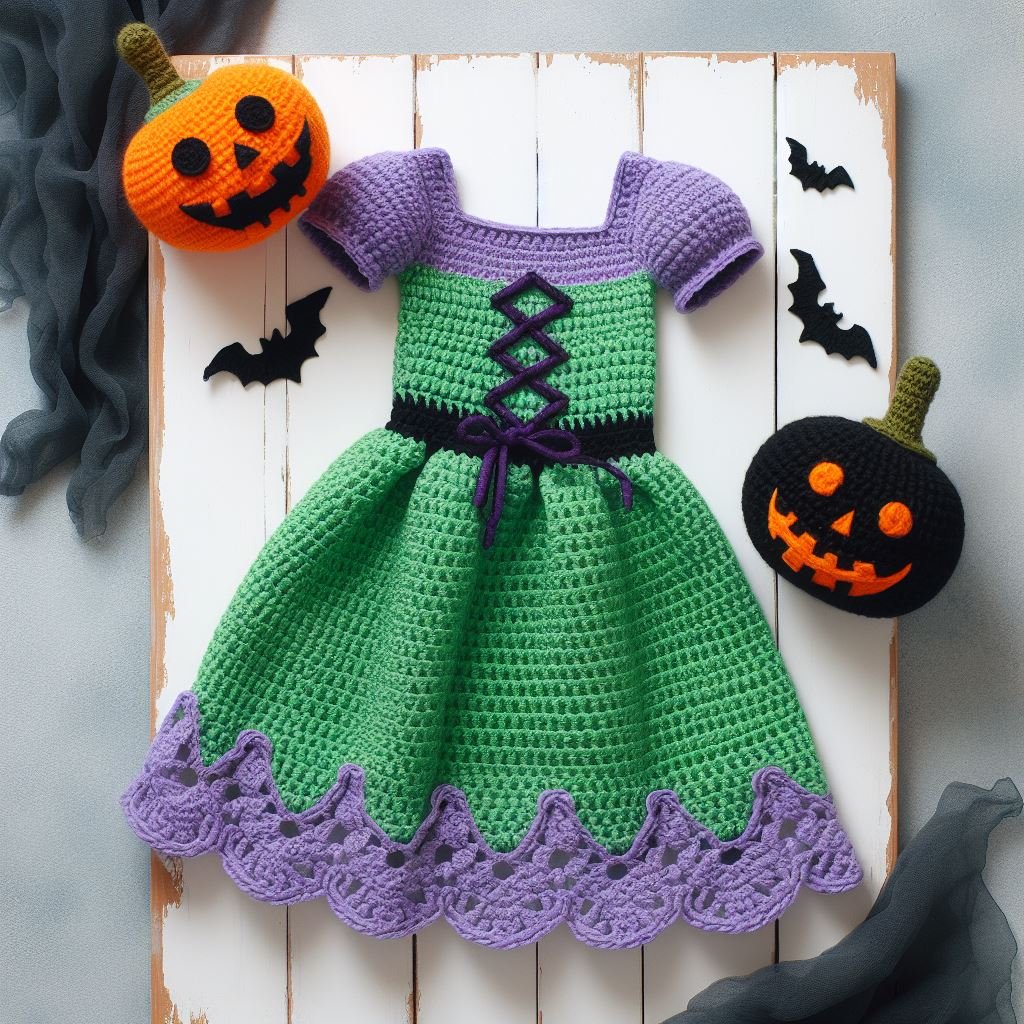 Halloween Crochet Dress for Kids