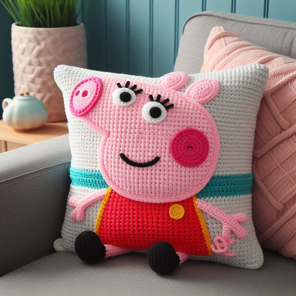 How to Make a Peppa Pig Crochet Pillow