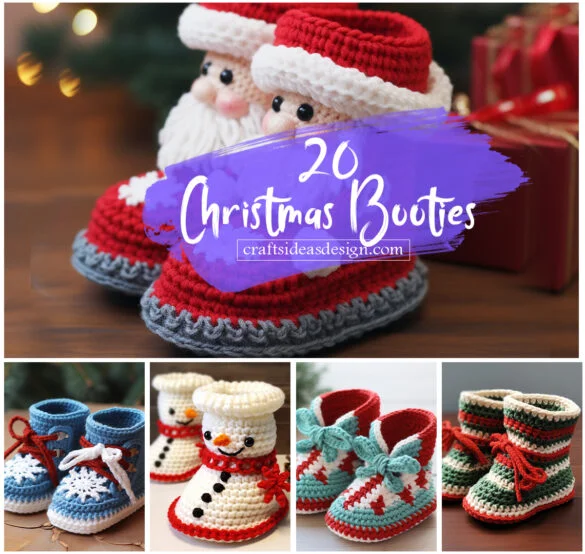 Christmas Baby Booties Crochet