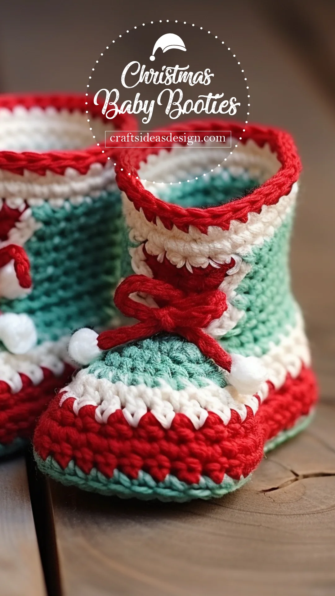 Crochet Baby Bootie Christmas