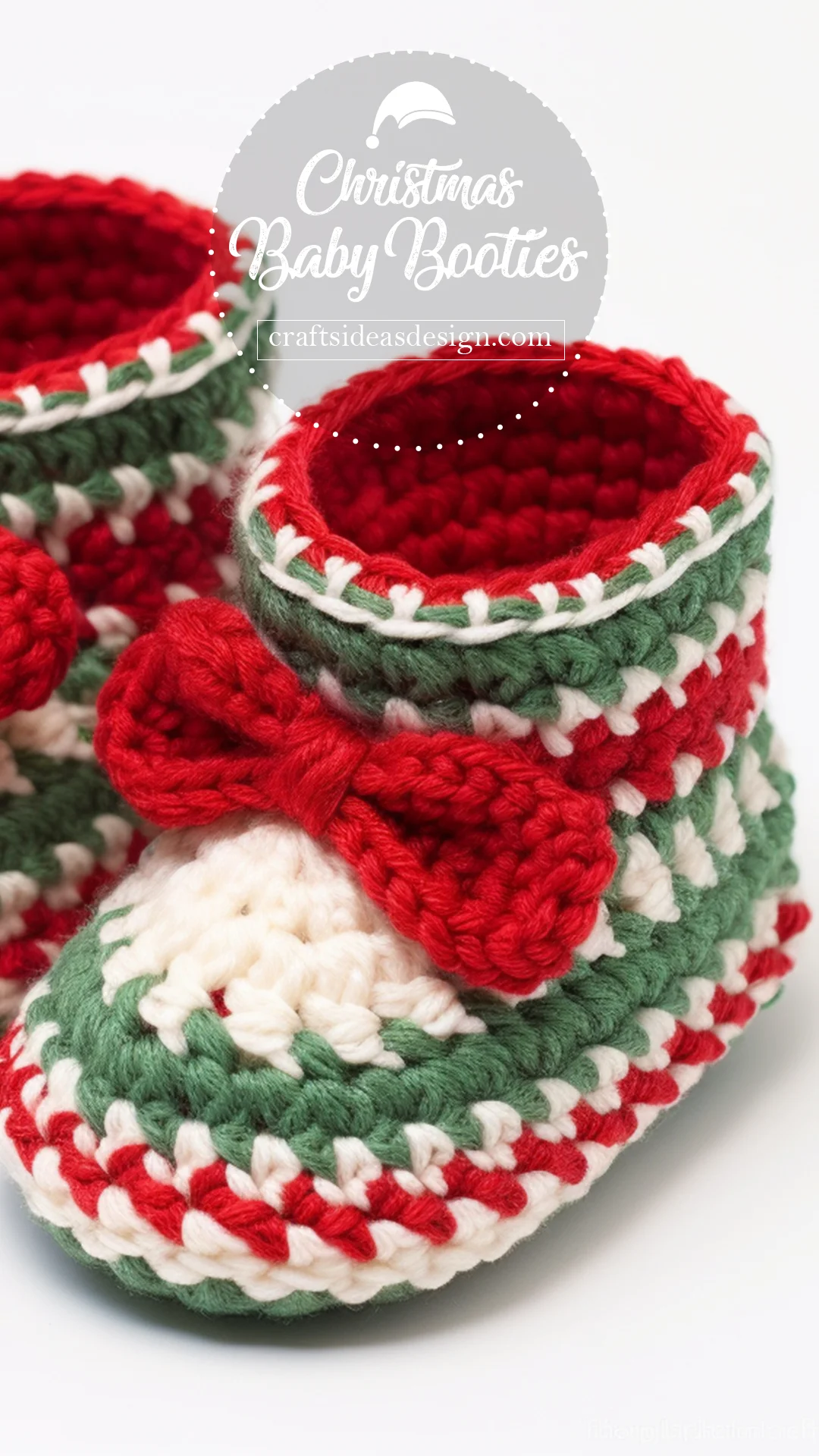 Crochet Christmas Baby Bootie