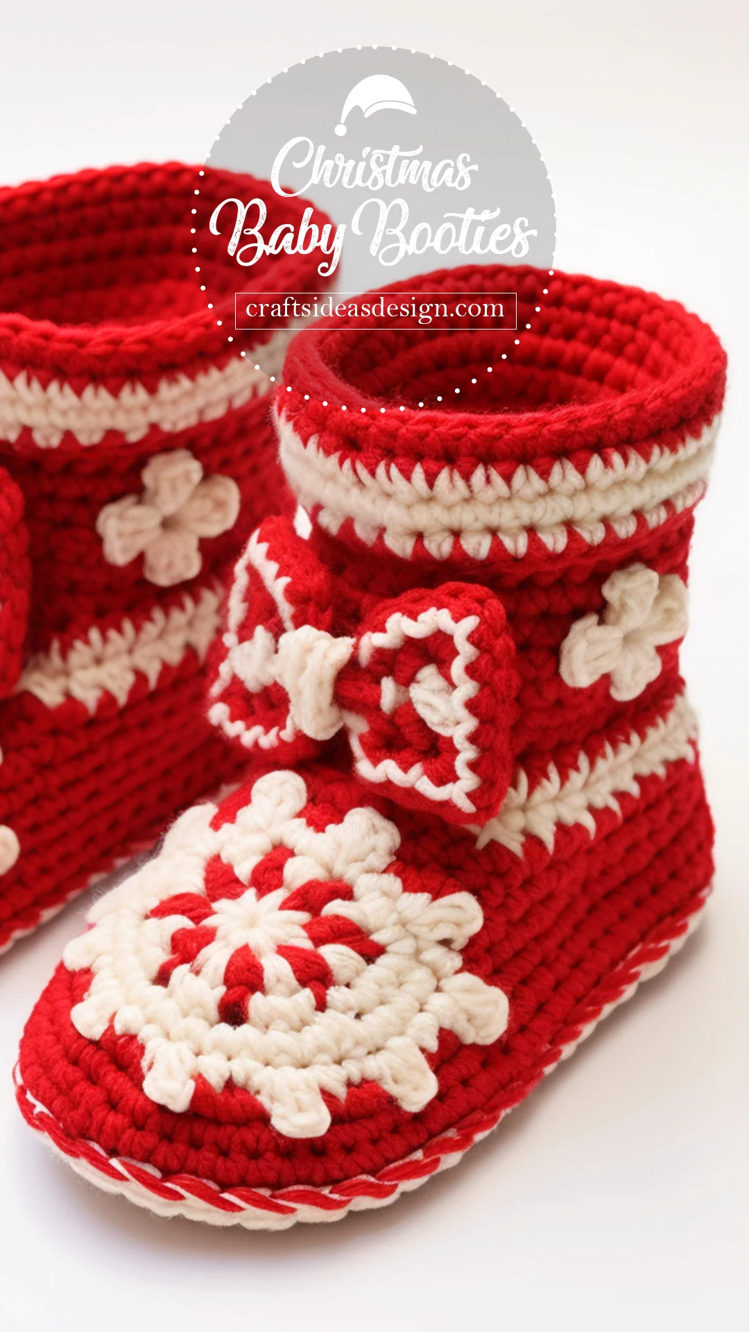 Crochet Christmas Baby Bootie2