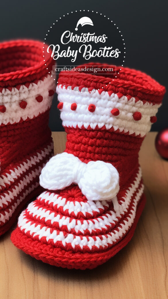 20 Christmas Baby Booties Crochet - Crafts Ideas