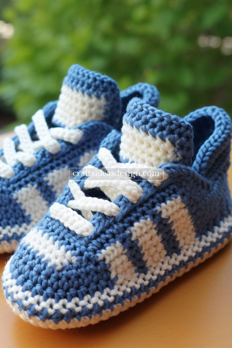 Crocheted Baby Booties Inspired by Famous Brands Nike, Adidas, and