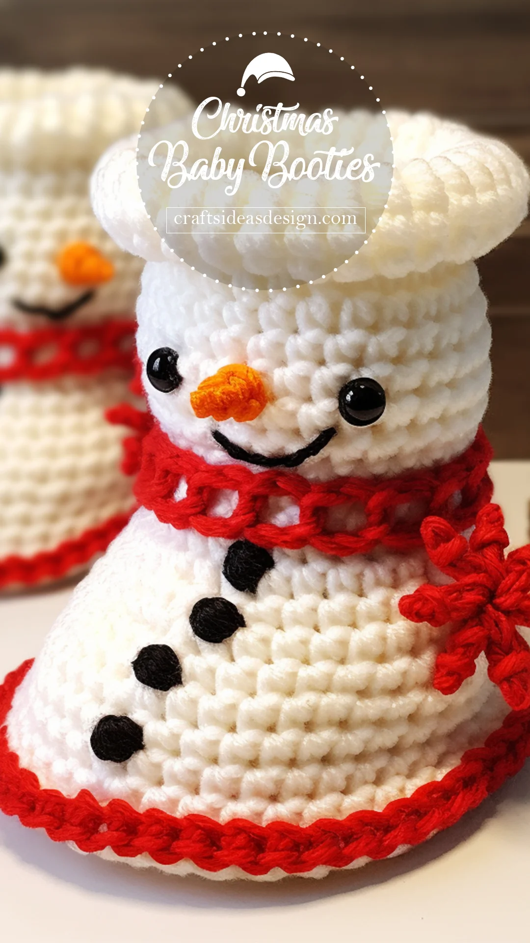 Snowman Baby Bootie Crochet Christmas