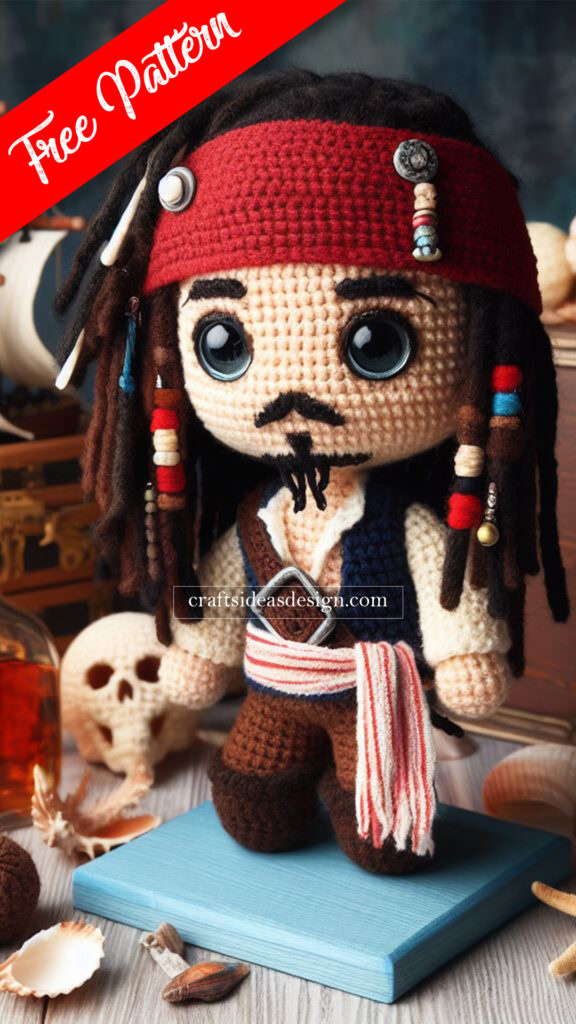 Jack Sparrow Amigurumi - Free Pattern - Crafts Ideas