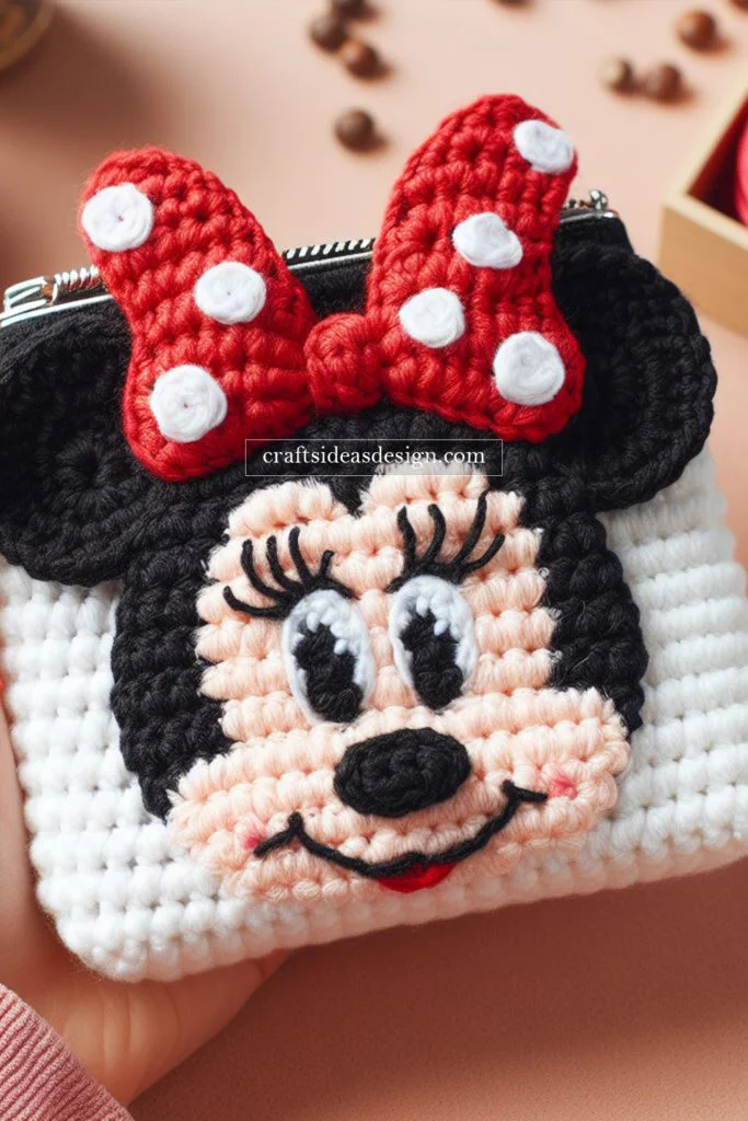 Handmade Crochet Minnie Mouse Coin Purse