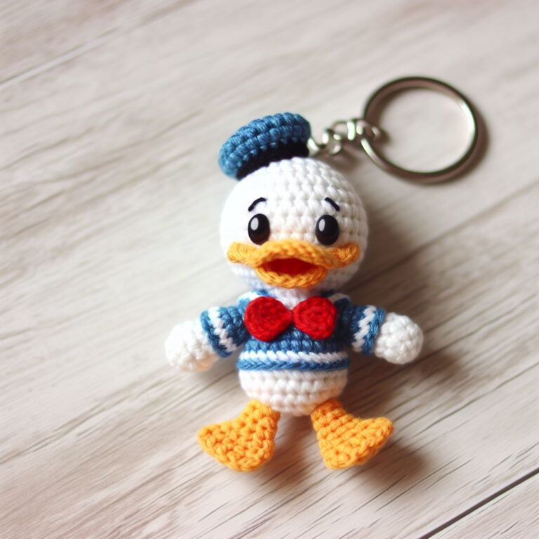 Crochet Donald Duck keychain - Free Pattern