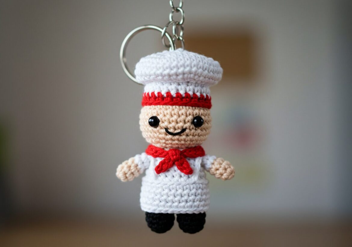 Crochet Chef Keychain - Crafts Ideas