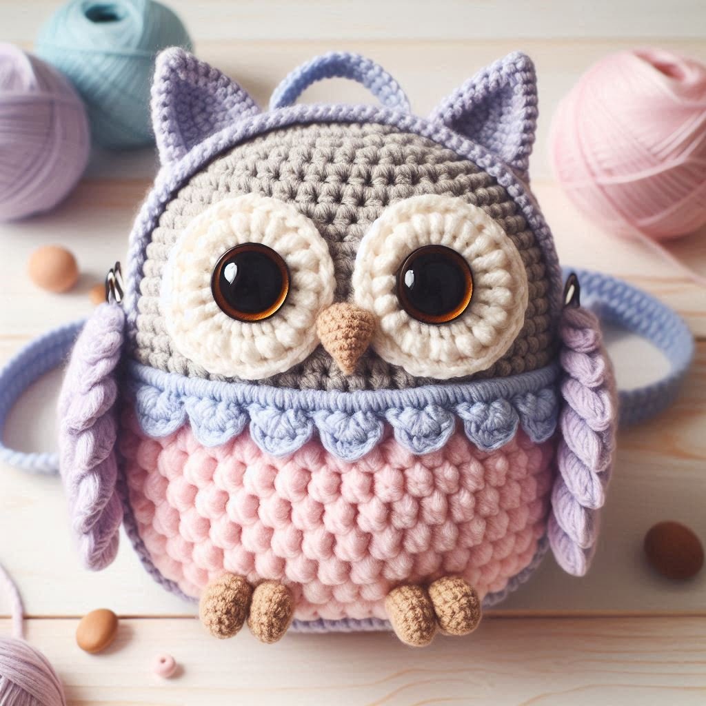 Crochet Owl Backpack
