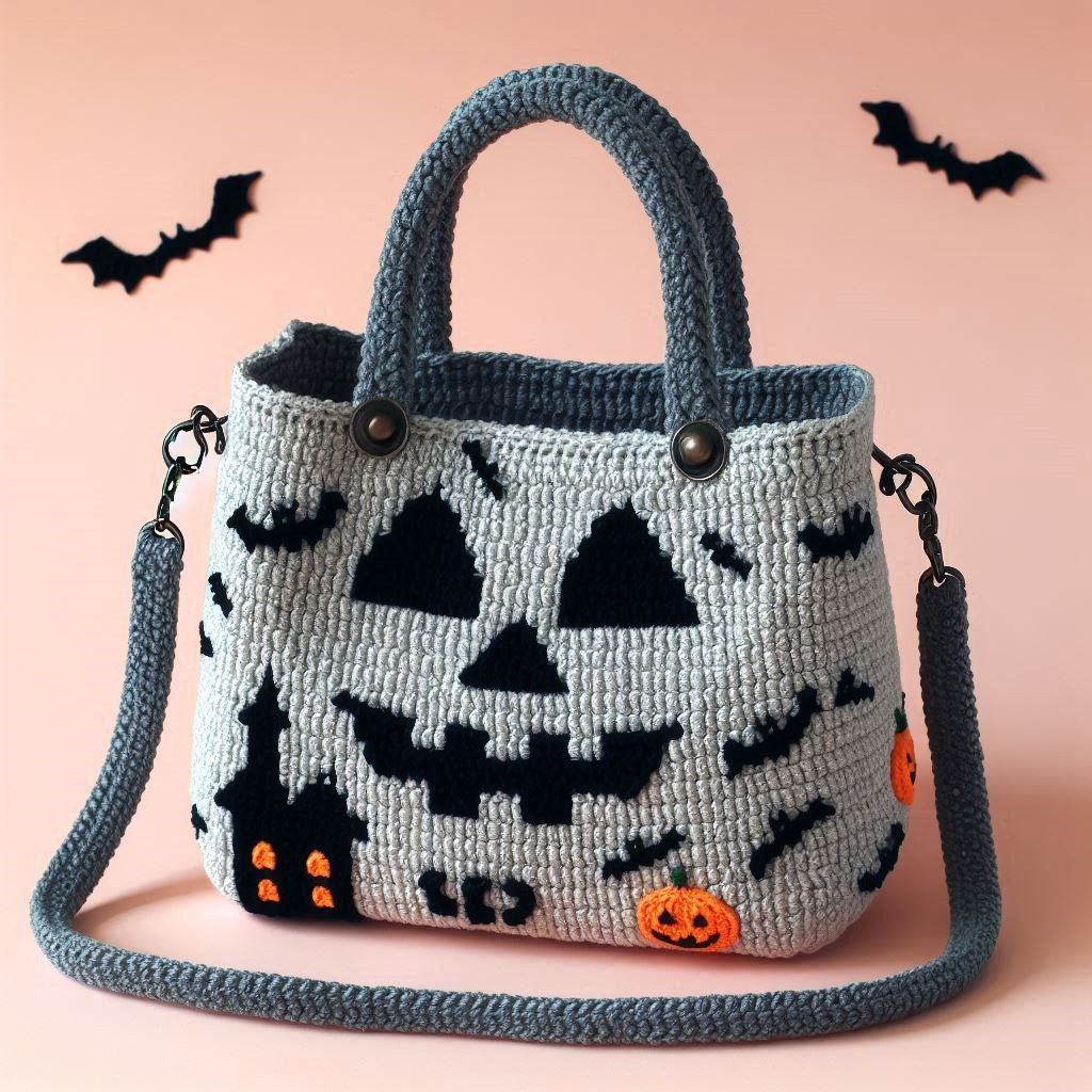 Halloween crochet bag