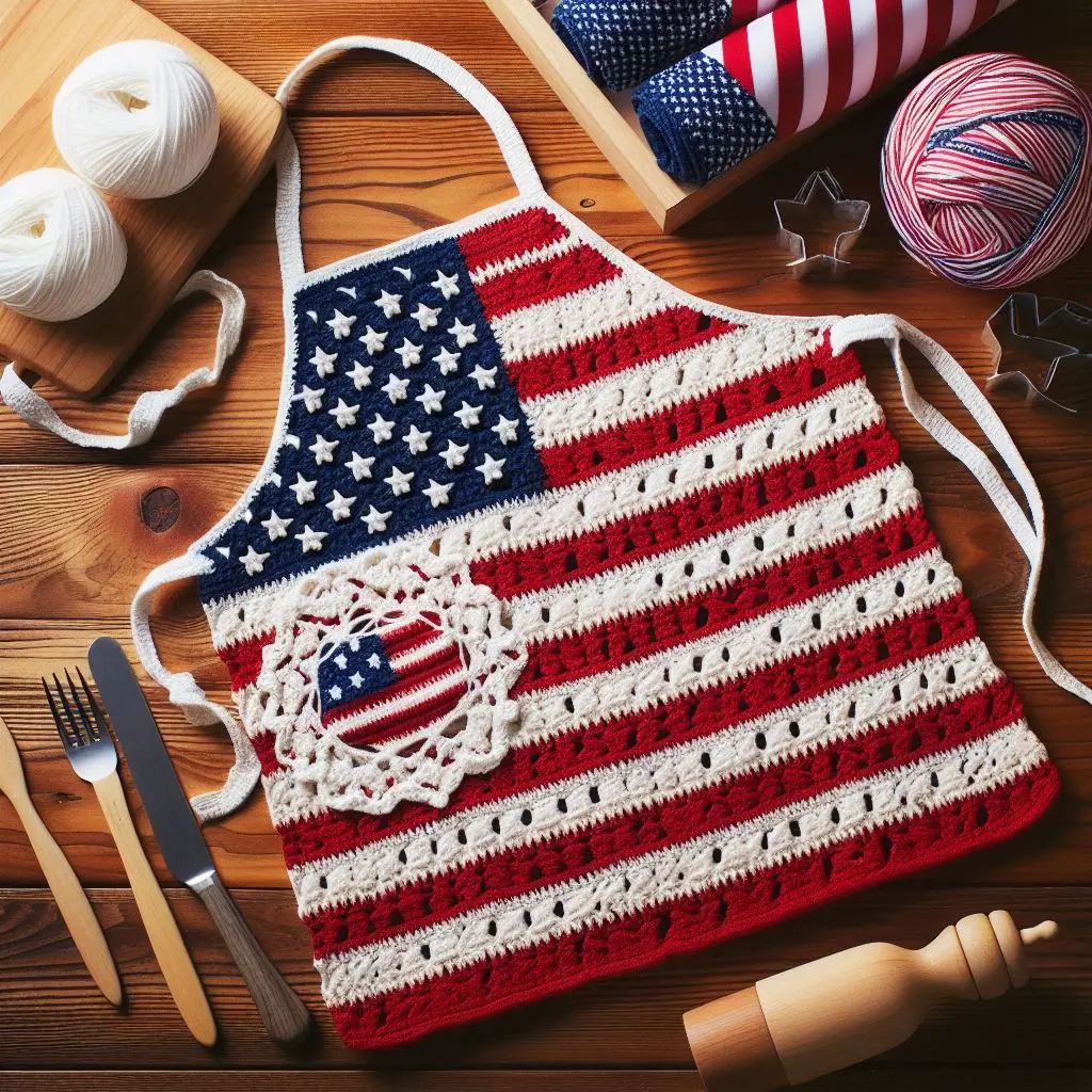 Patriotic Crochet Apron 1