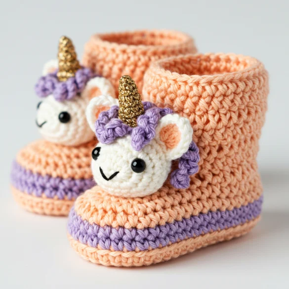 Unicorn Crochet Baby Booties Magical And Soft Handmade Shoes