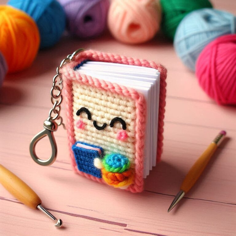 Crochet Book Keychain
