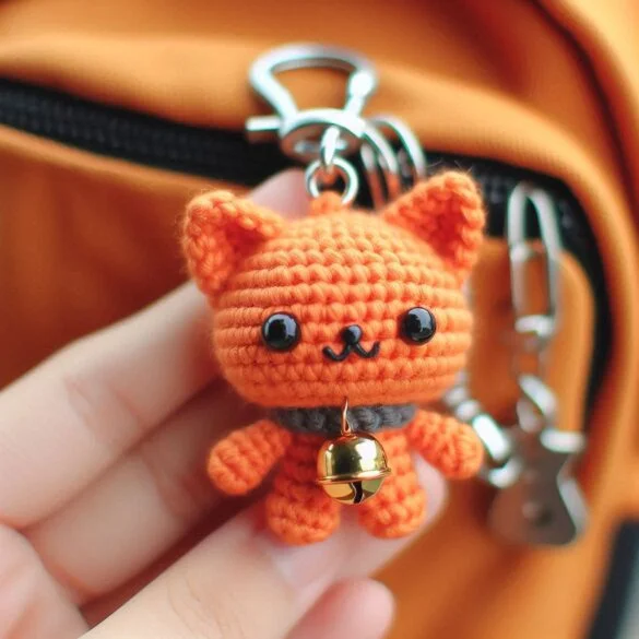 Cute Crochet Cat Keychain