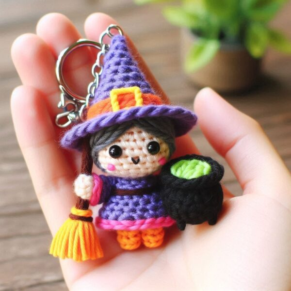 Crochet Witch Keychain Amigurumi Pattern Crafts Ideas