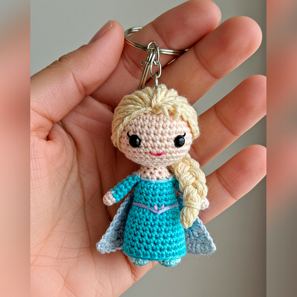 Crochet Elsa Keychain PDF + 50 Patterns Gift