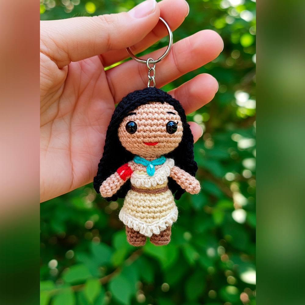 Crochet Pocahonta Keychain PDF + 50 Patterns Gift