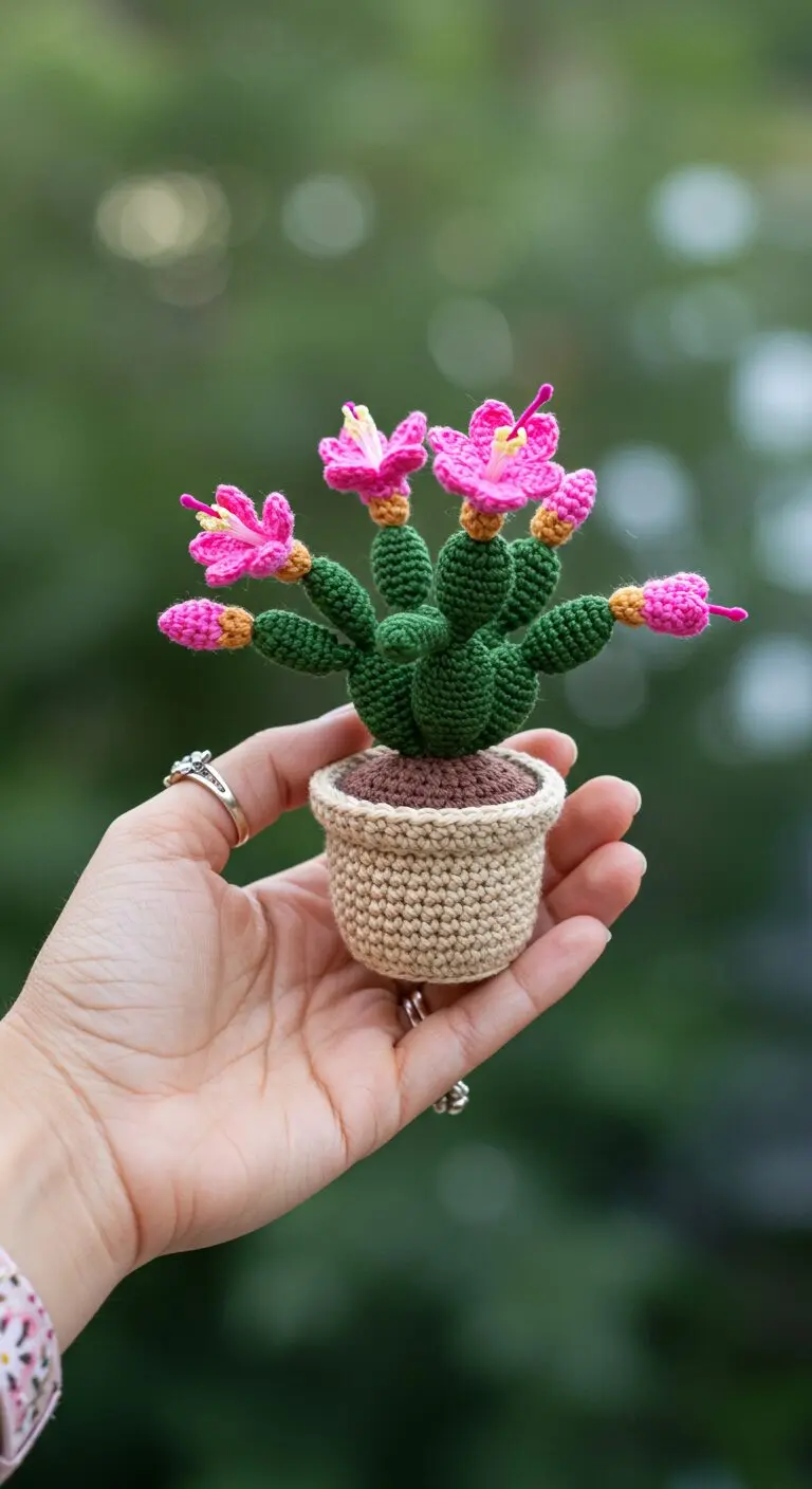 Crochet Plant With Multiple Flower Heads