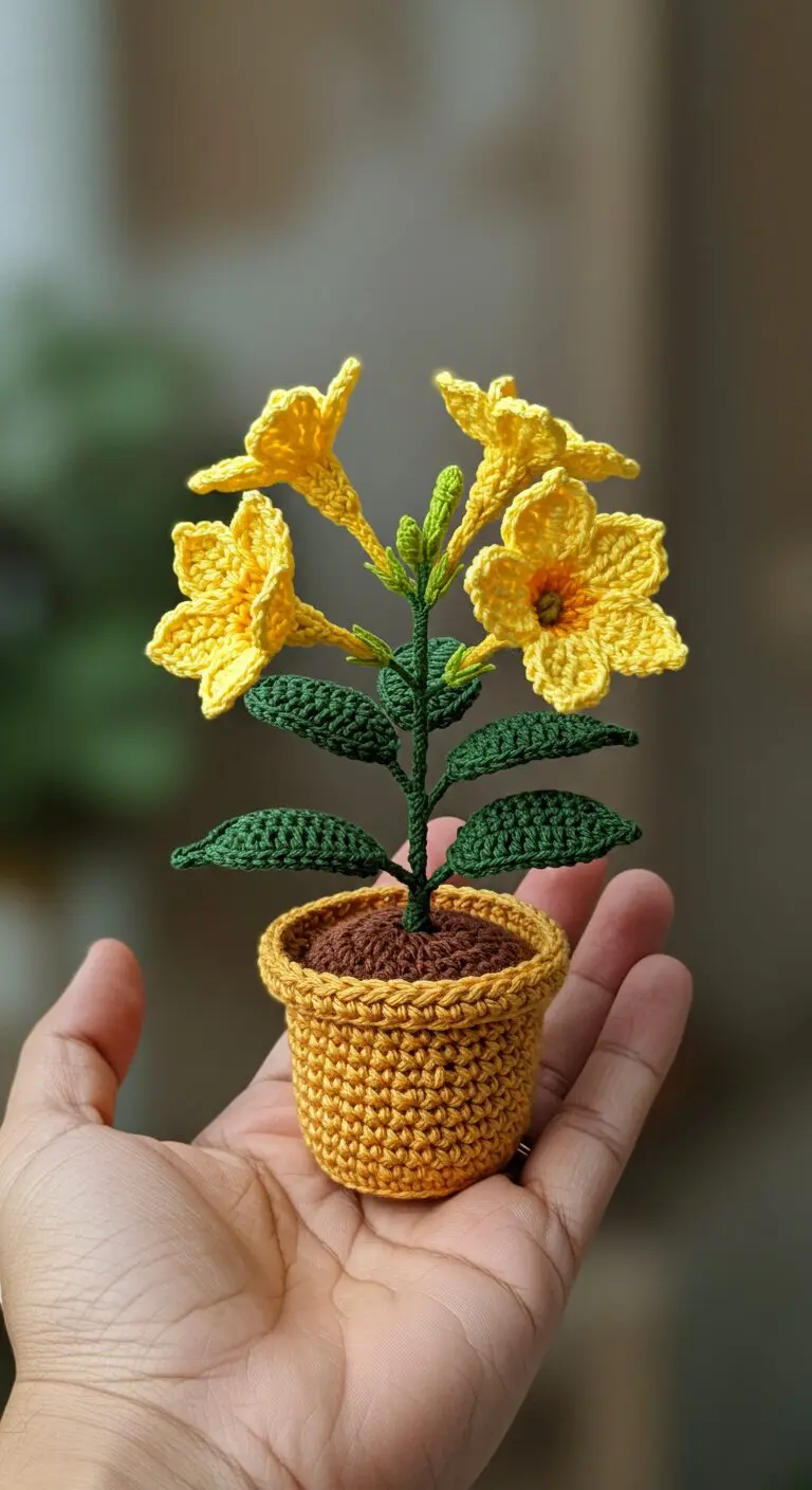 Lush Crochet Allamanda Plant