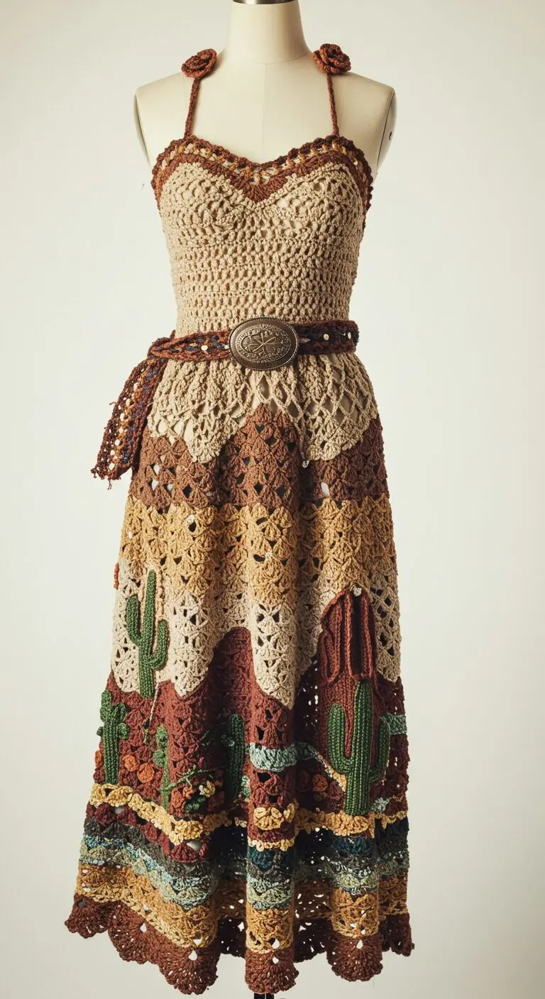 crochet western dress Scully Women's Sleeveless Crochet Western Dress