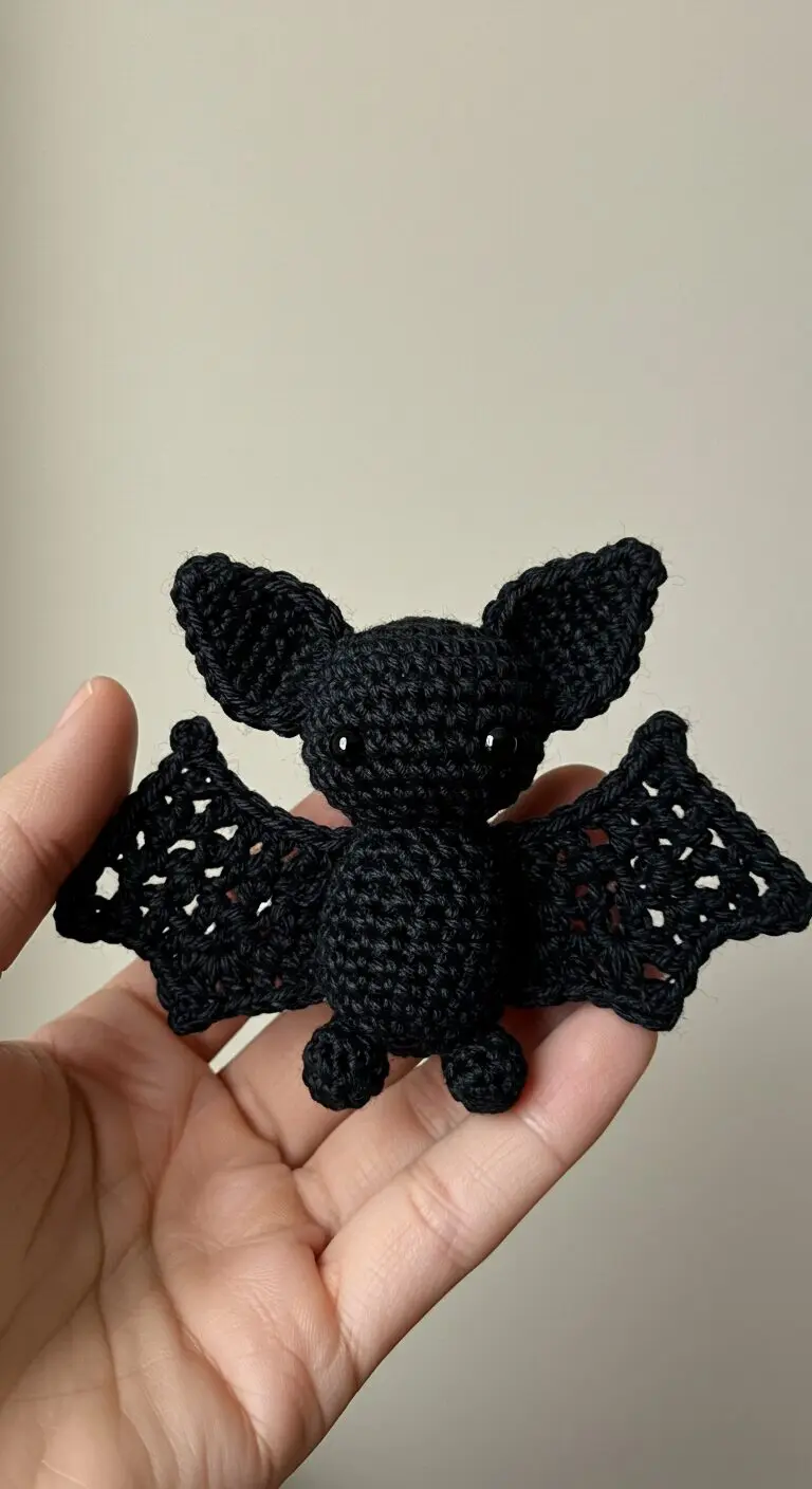Mini Halloween Bat Crochet In Hand