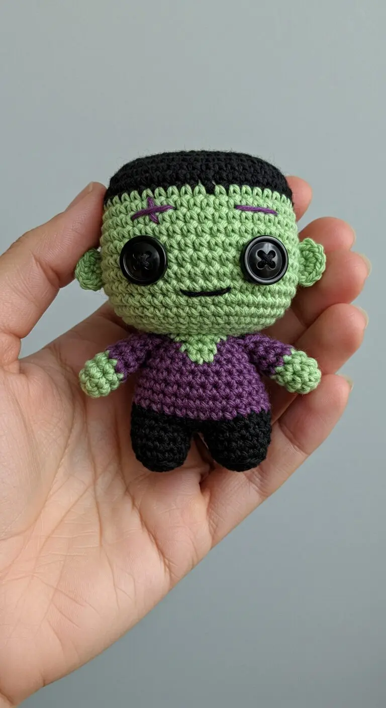 Mini Cute Frankstein Crochet In Hand