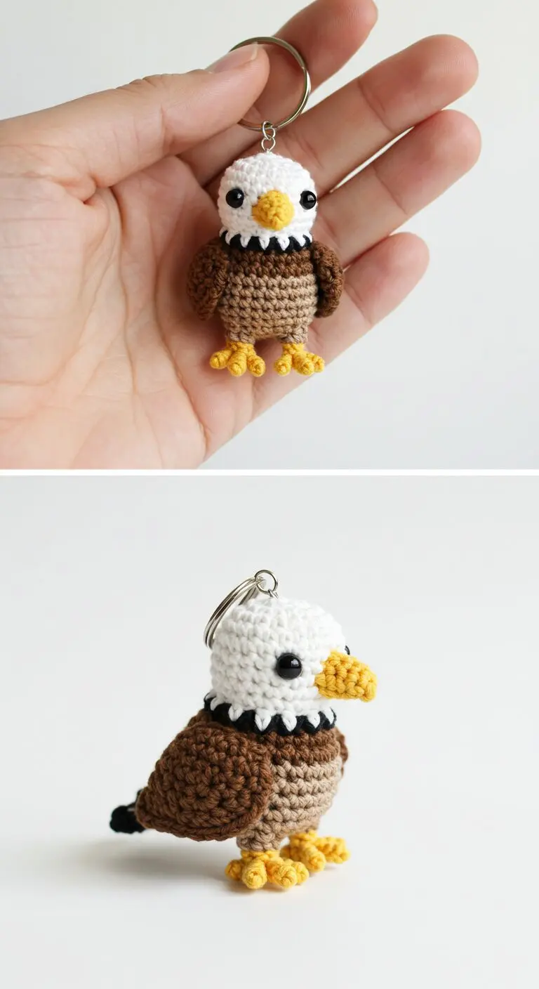 Mini Keychain Eagle Crochet