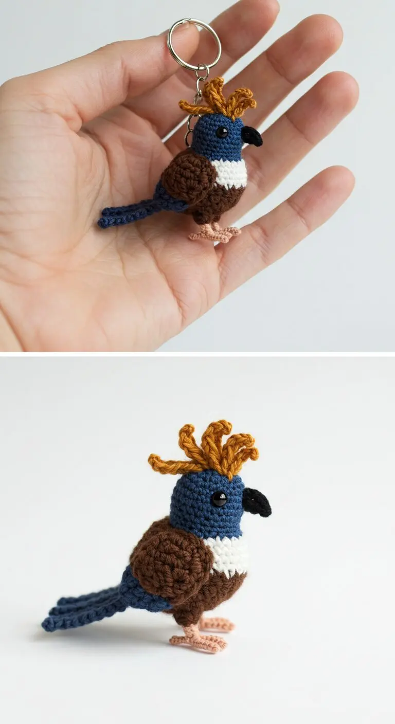 Mini Keychain Guan Bird Crochet