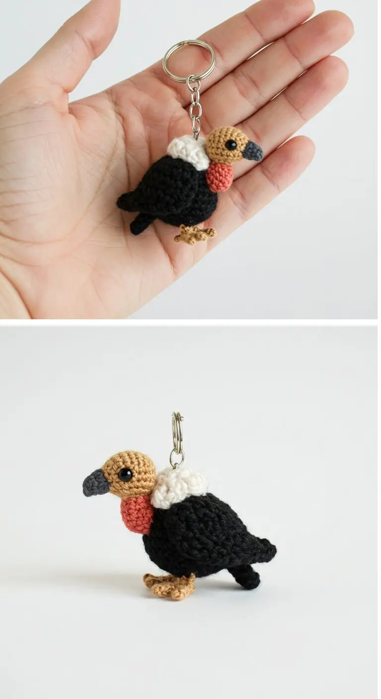 Mini Keychain Vulture Crochet