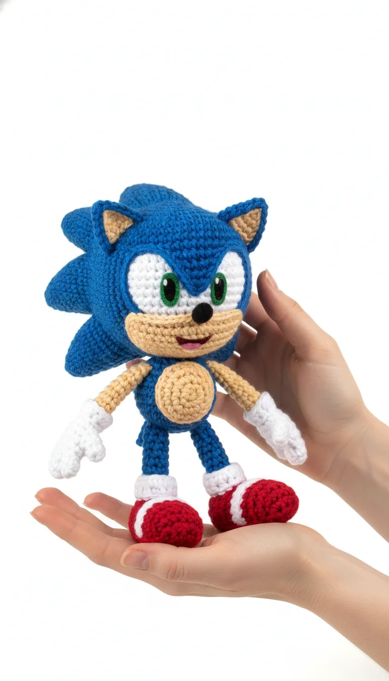 Handmade Crochet Sonic A Speedy Amigurumi Creation