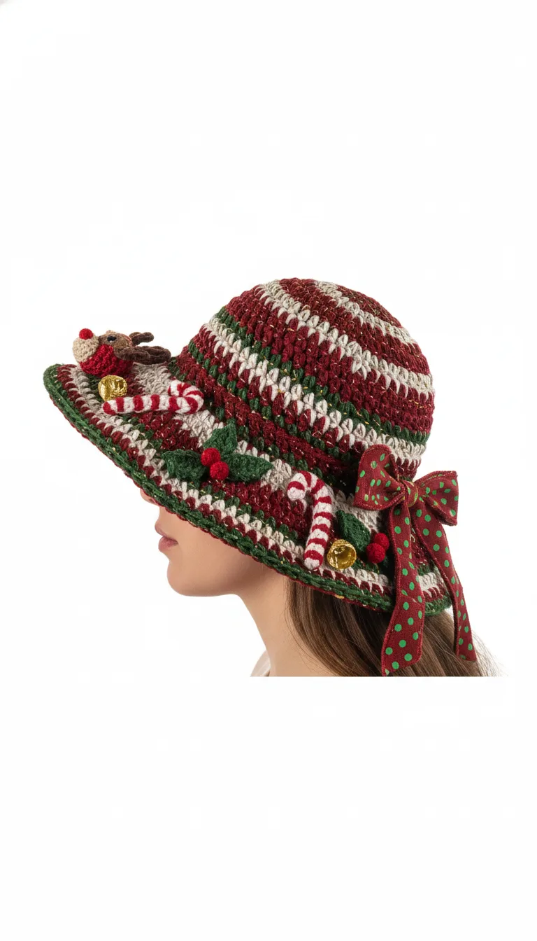 Jolly Bright Festive Crochet Christmas Bucket Hat Pattern 2