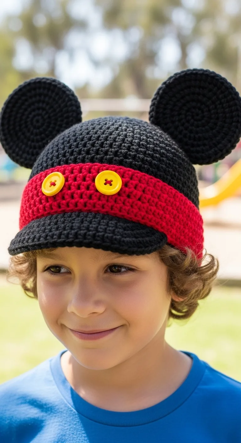 Charming Mickey Mouse Crochet Hat Pattern For Kids