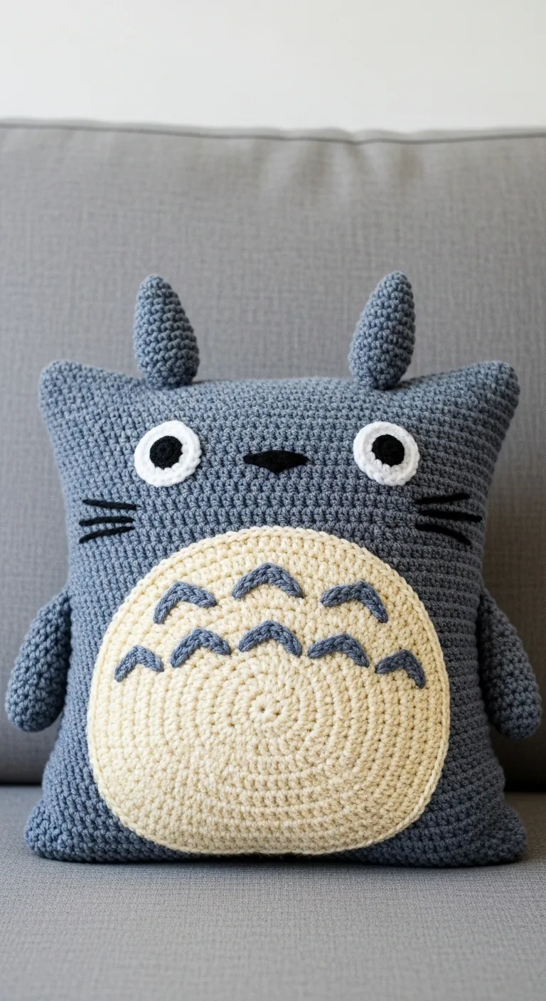 Charming Totoro Crochet Pillow Pattern Bring Ghibli Magic Home