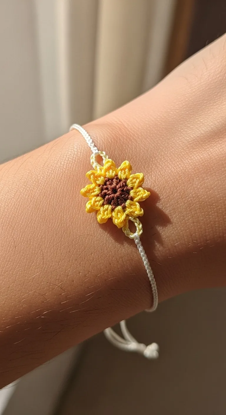 Crochet Sunflower Bracelet Pattern Brighten Your Day With Handmade Charm