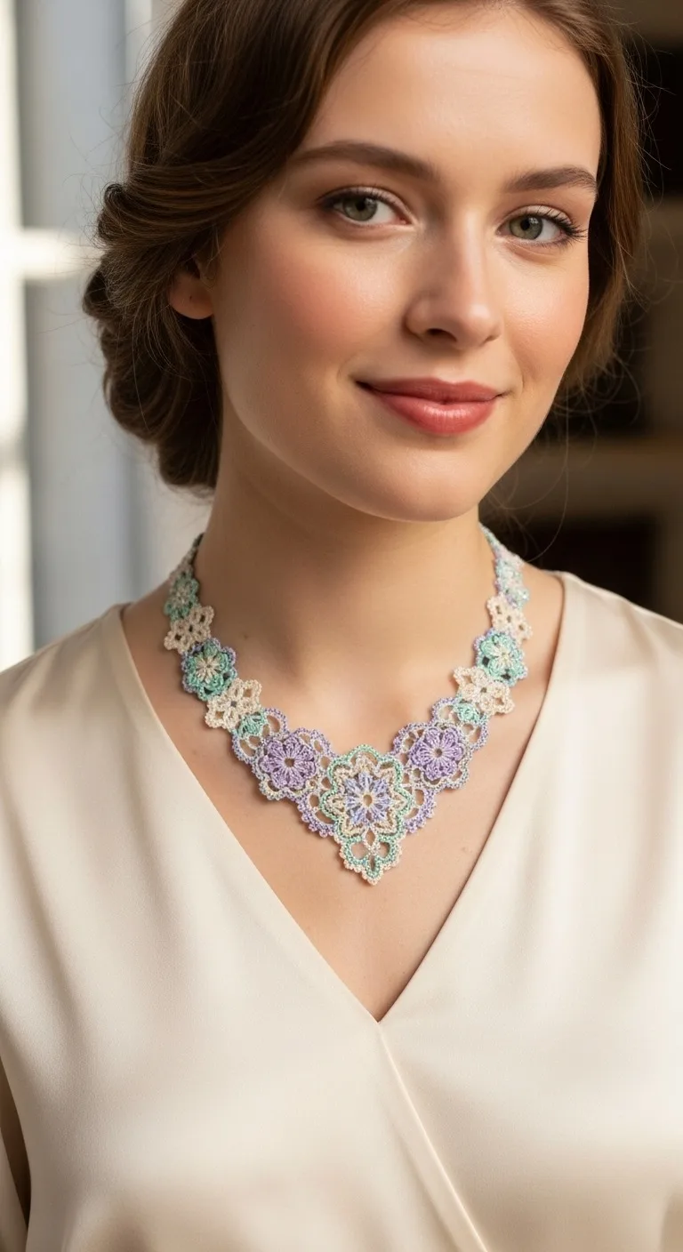 Elegant Floral Crochet Lace Necklace Pattern Craft Your Own Timeless Accessory