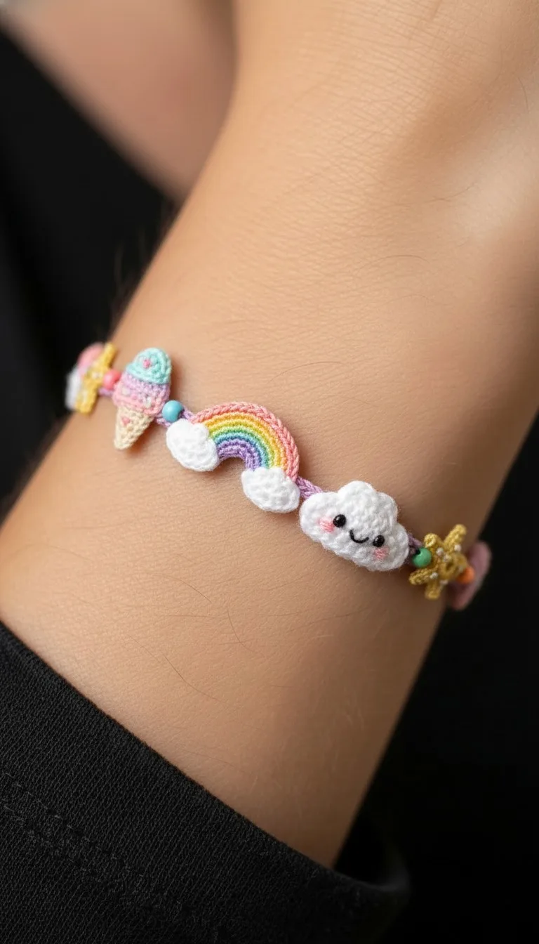Craft A Whimsical Kawaii Crochet Charm Bracelet Free Pattern