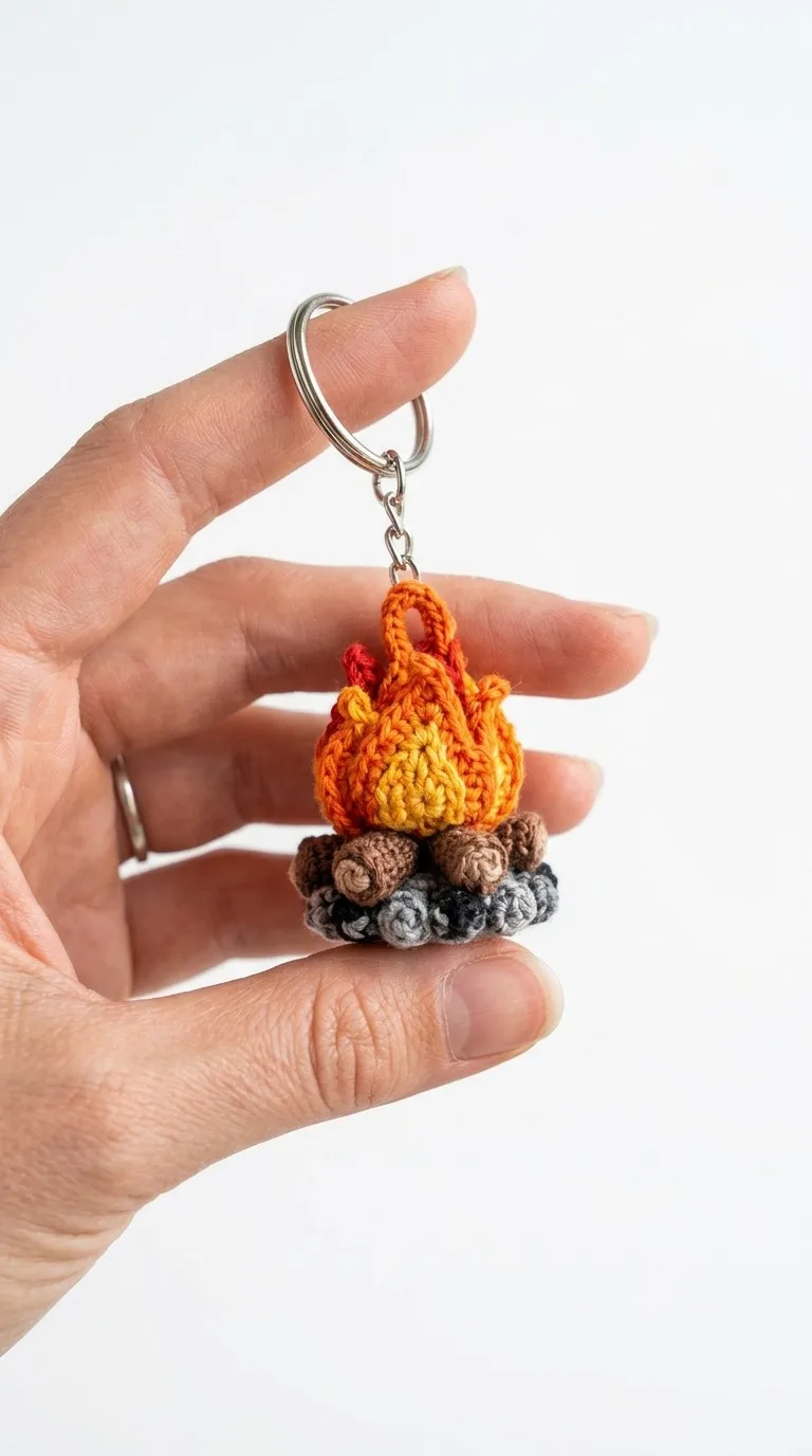 Cozy Campfire Crochet Keychain Pattern Craft Your Own Mini Blaze