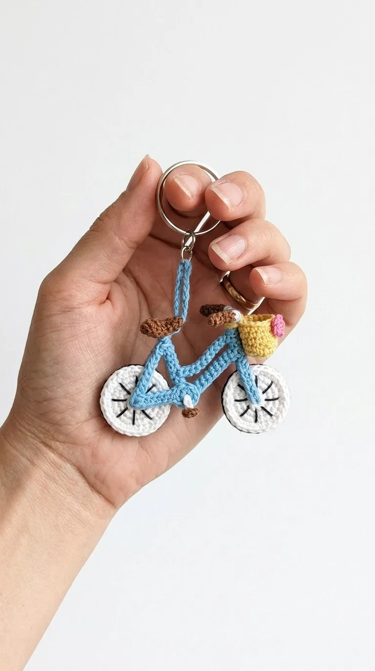 Pedal Into Charm Easy Crochet Bicycle Keychain Pattern For Bike Lovers
