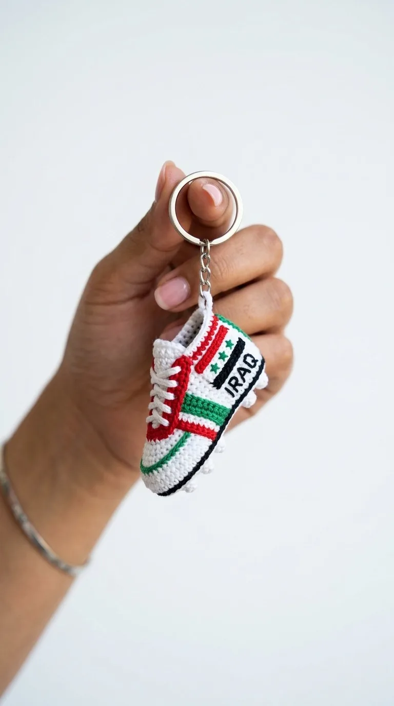Crochet Iraqi Flag Soccer Boot Keychain Pattern A Patriotic Amigurumi Project