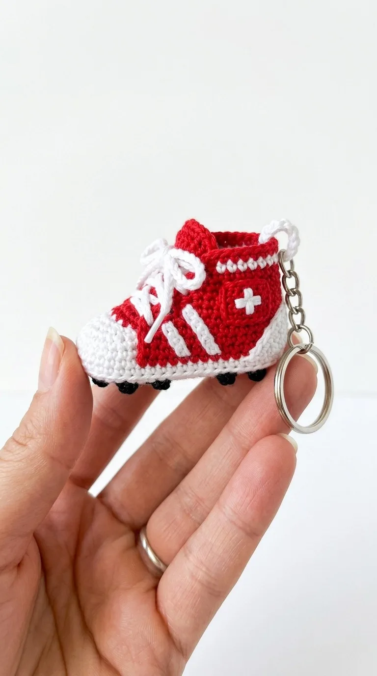 Mini Crochet Soccer Cleat Keychain Pattern Score Big With This Adorable Amigurumi
