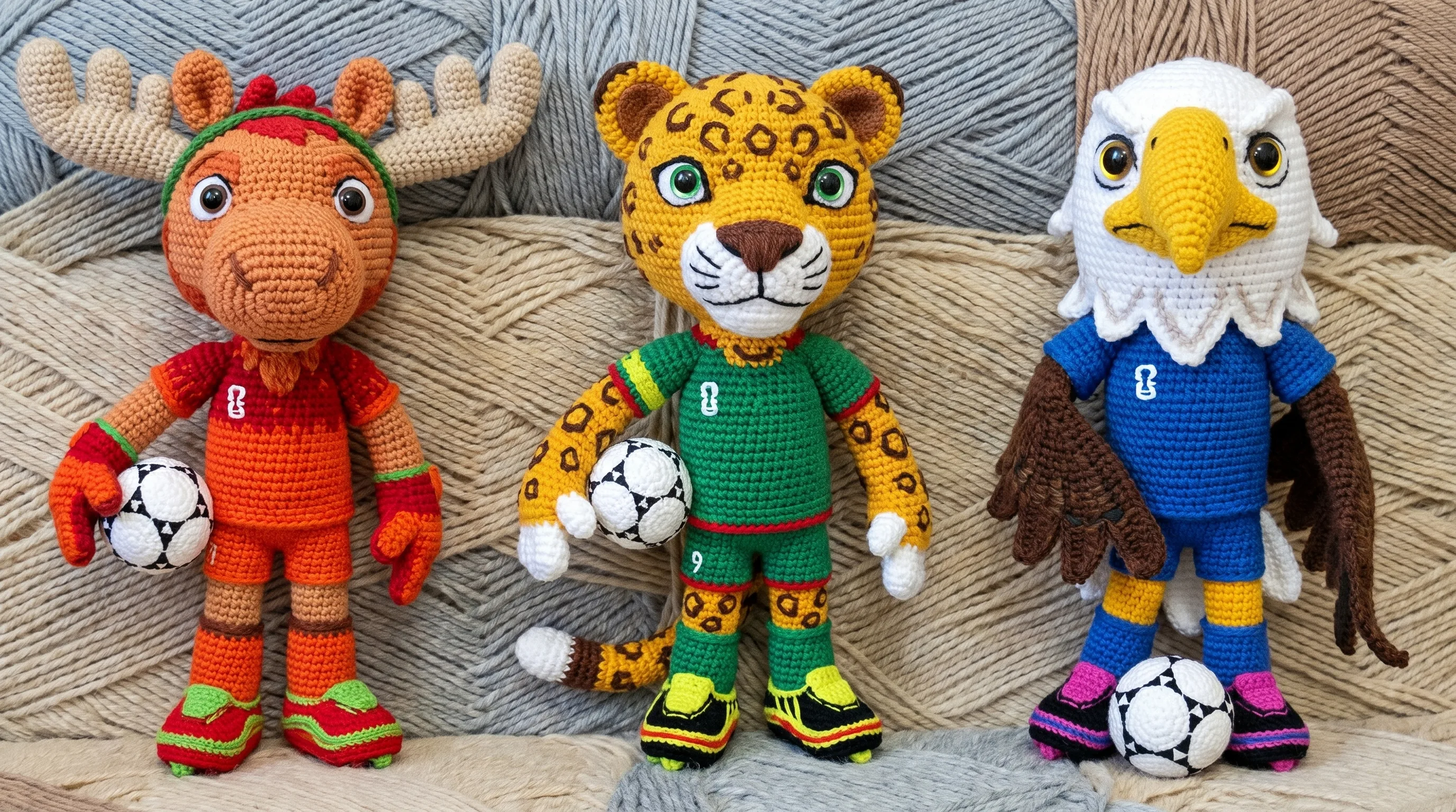 World Cup 2026 Mascots Crochet Meet Clutch Maple Zayu In Amigurumi Form