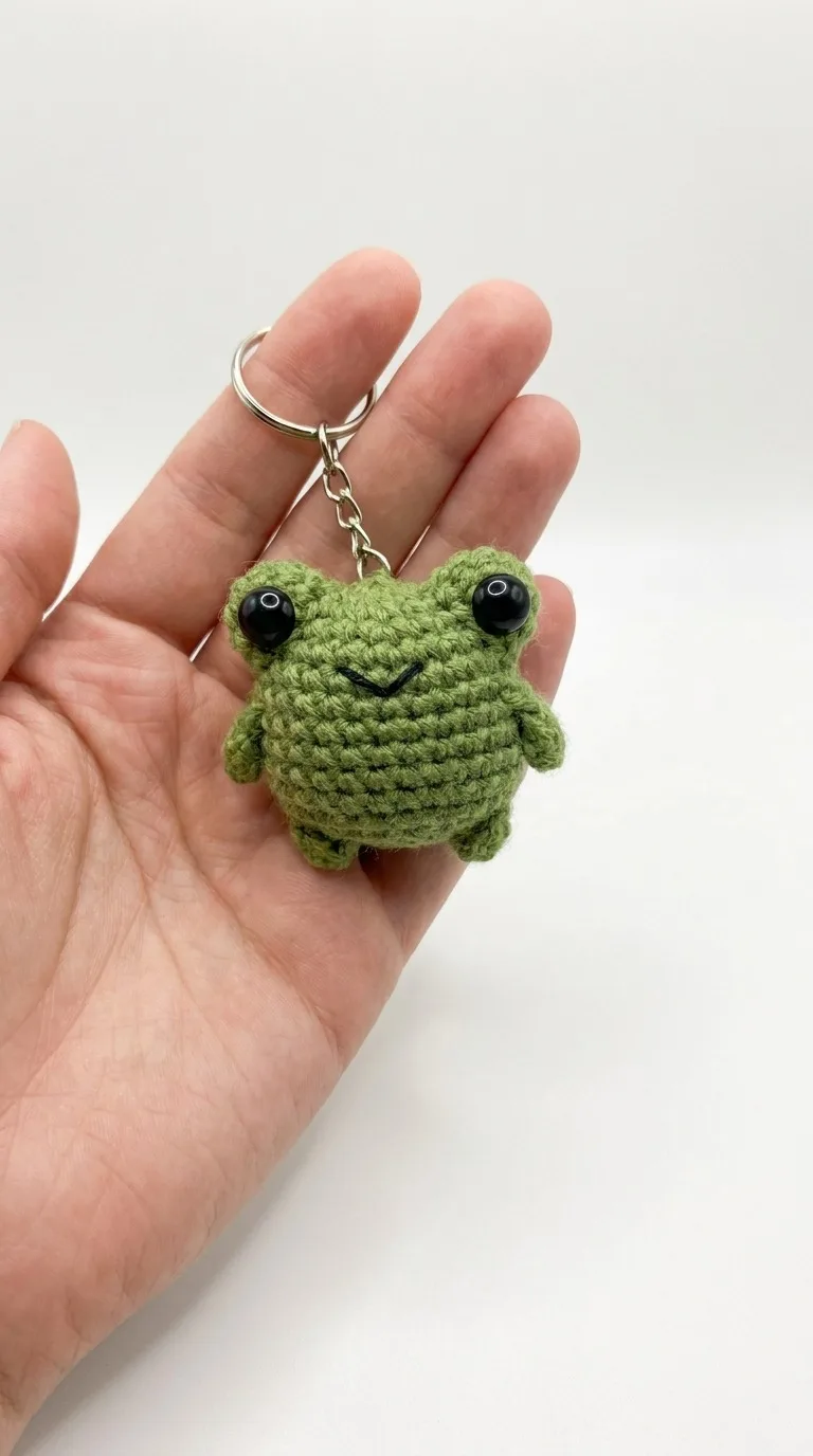 Cute Amigurumi Crochet Frog Keychain Free Easy Pattern