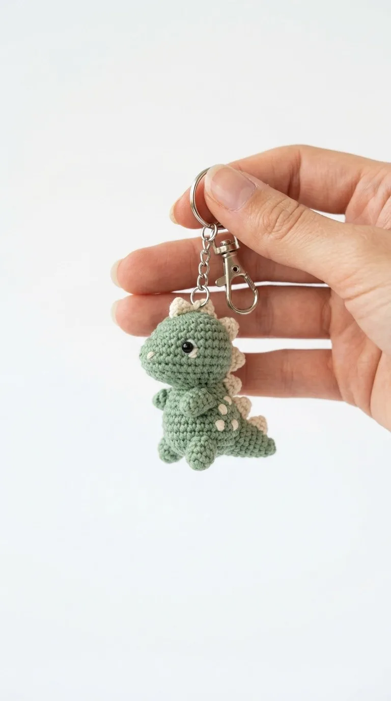 Crochet Mini Dinosaur Keychain Pattern Adorable Amigurumi Dino