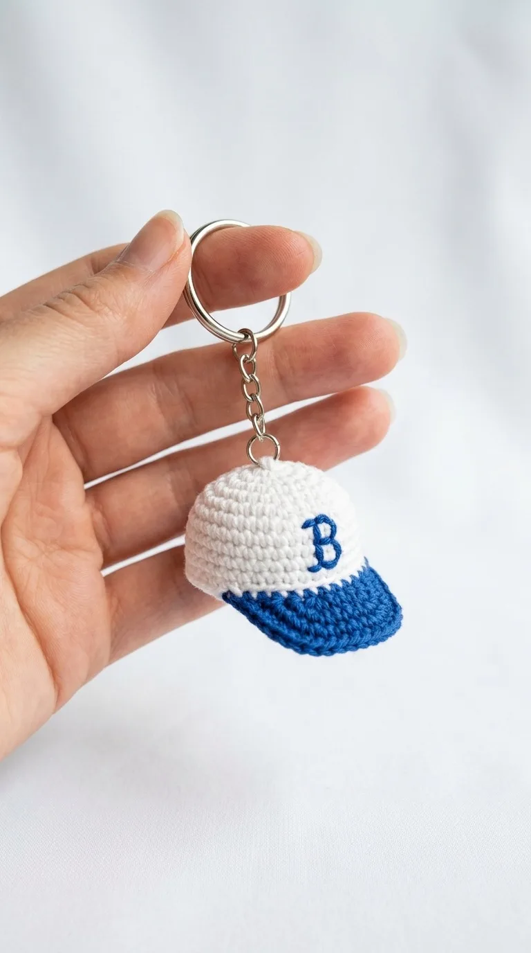 How To Crochet A Mini Baseball Cap Keychain Free Pattern