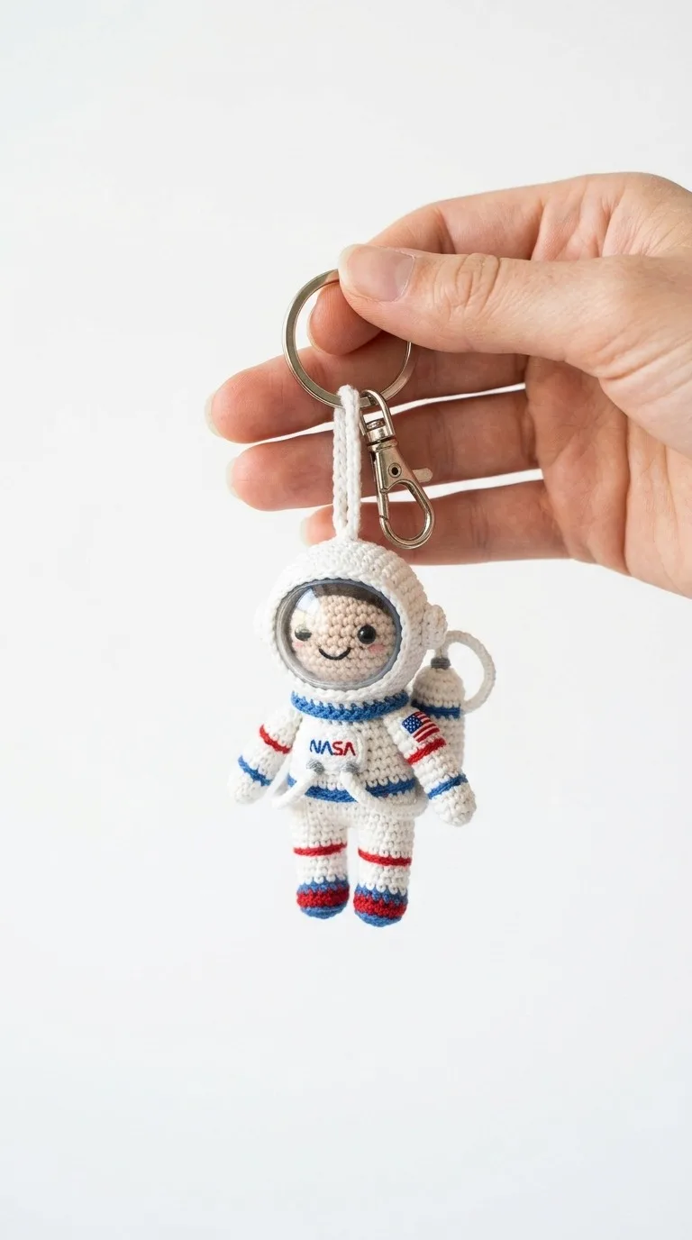 Out Of This World Free Crochet Astronaut Keychain Pattern
