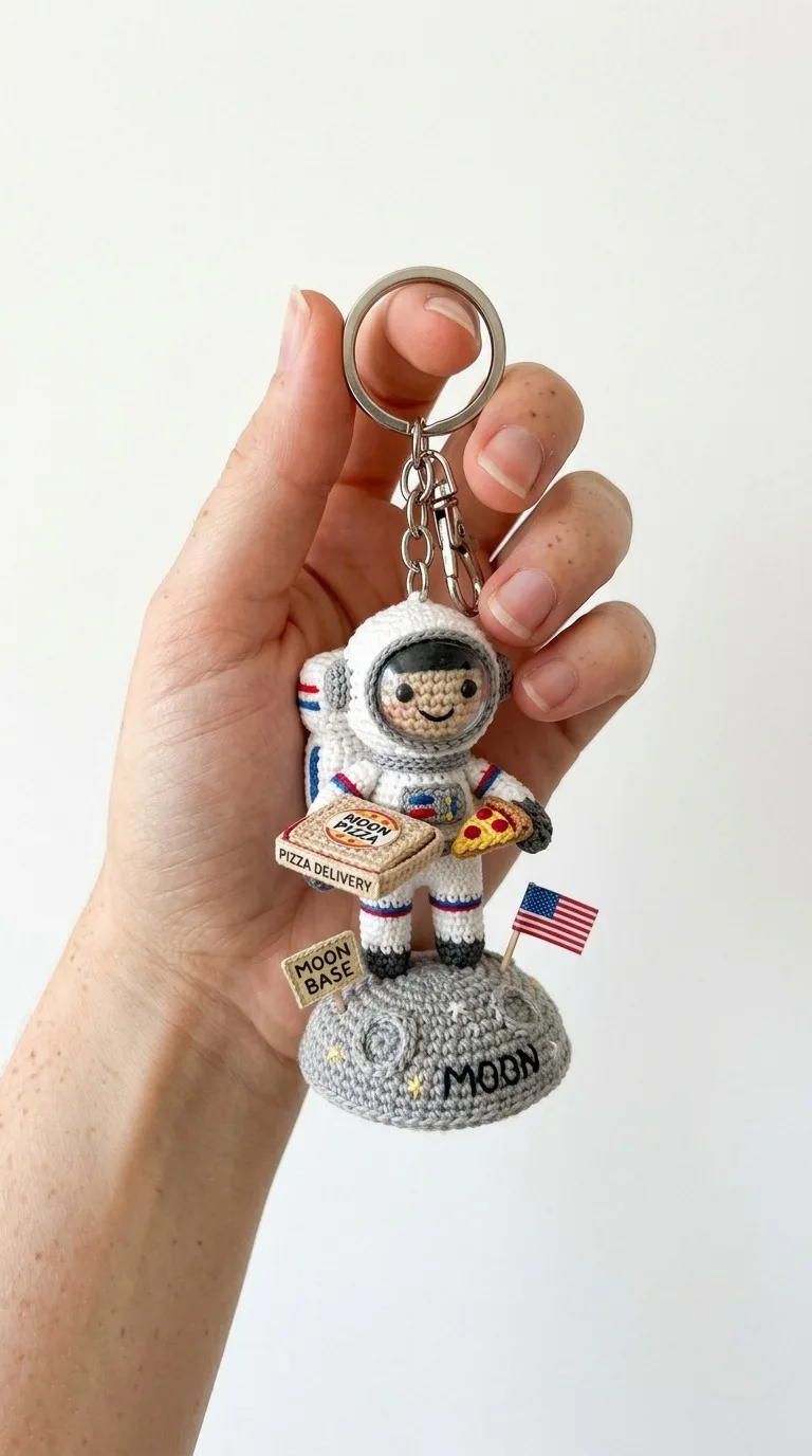 Adorable Crochet Astronaut Keychain Pattern Pizza On The Moon